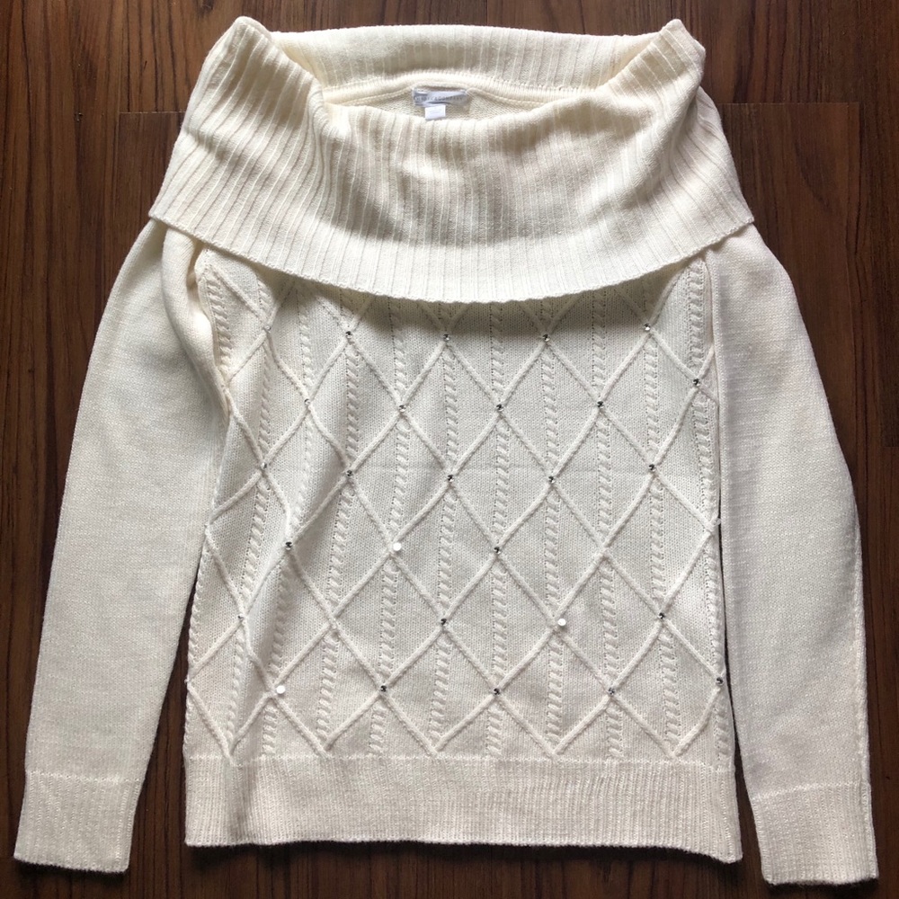NY&Company Knitted Off the Shoulder Sweater